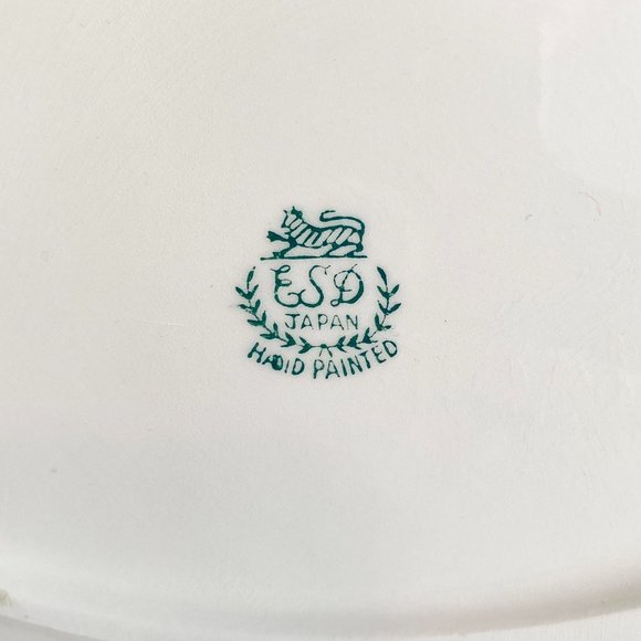 Vintage ESD Japan Hand Painted Ceramic Pickle Tray Dish Grape Vines Leaves 1950s - Picture 6 of 7